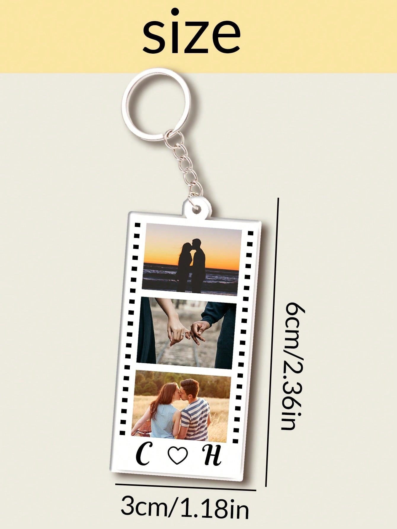 Custom Film Strip Photo Keychain